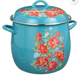 The Pioneer Woman Teal Floral Stock Pot